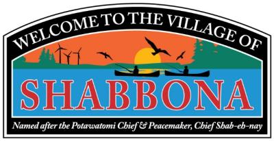 large view - sign for Shabbona