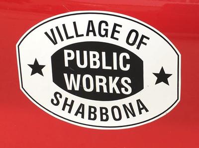Sign at Shabbona Public Works office